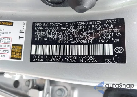 2021 Toyota Prius Xle Awd-E z USA, uszkodzony, nr VIN JTDL9MFUXM3025514